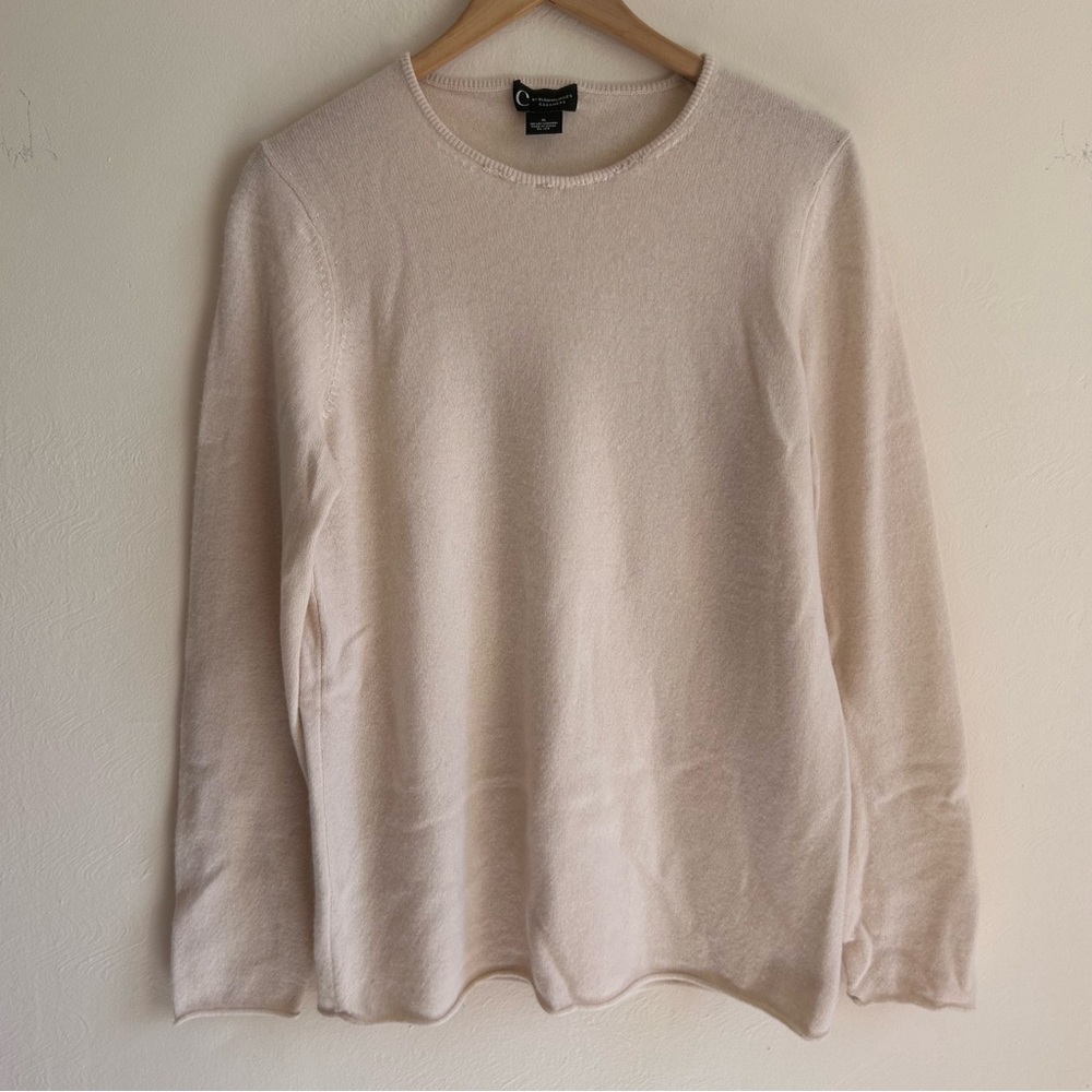 C by Bloomingdale's 100% Cashmere Crewneck Sweater - Cream - XL